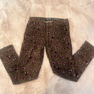 Joe Fresh Olive-Floral Corduroy Pants